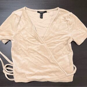 Forever 21 Beige Wrap Crop Top